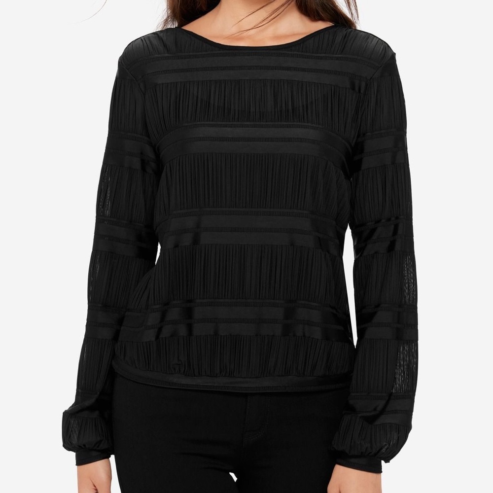 The Limited Eva Longoria Black pleated blouse